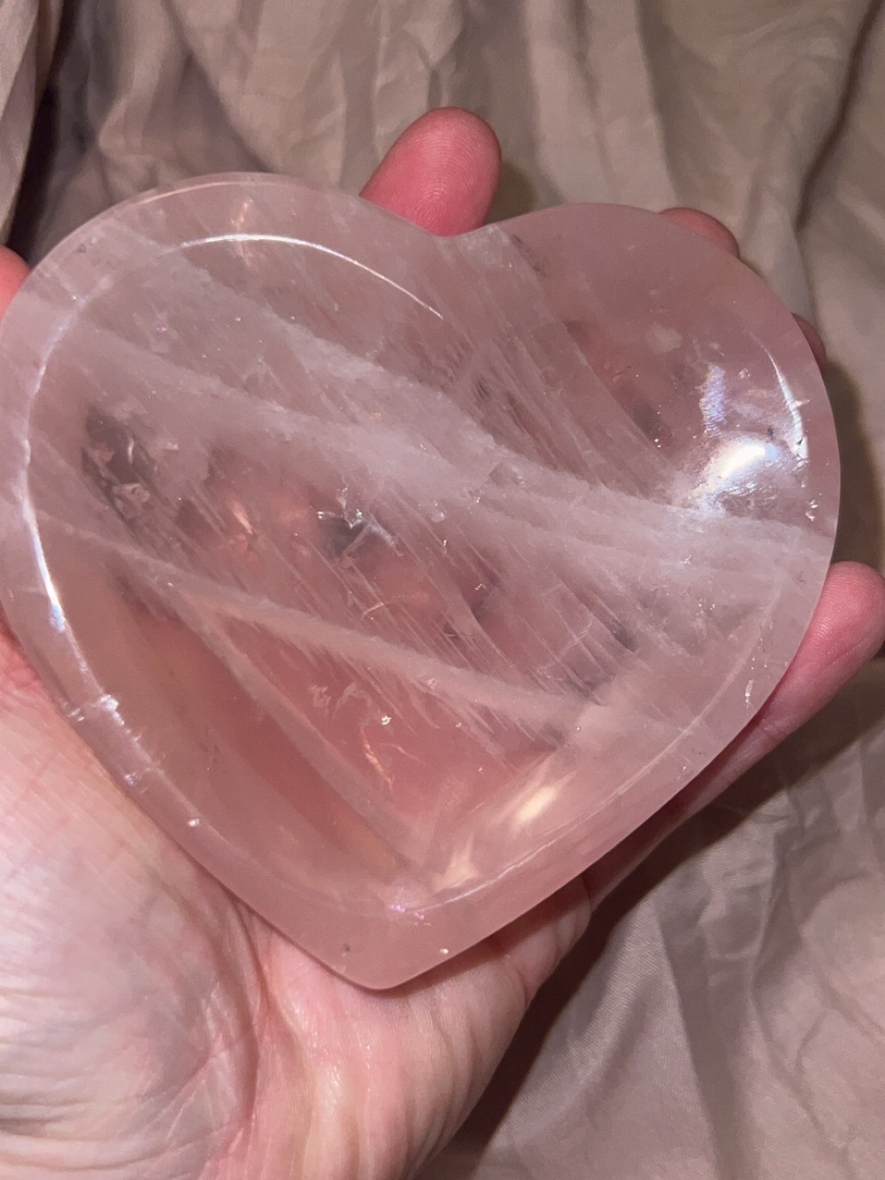 Rose Quartz Heart Decorative bowl - Pink